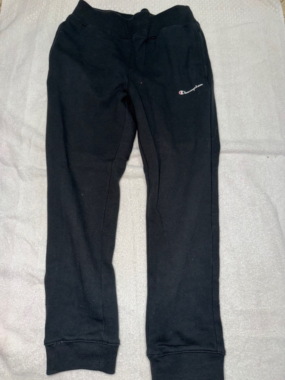 Champion Black Kids Jogger Sweatpants with Logo